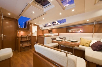 New York charter yacht 54 companionway